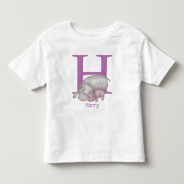 De Bebé Animal ABC H es para camiseta hippo (Anverso)