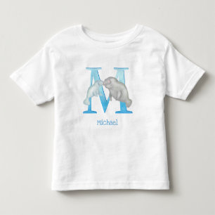 De Bebé Animal ABC M es para camiseta manatee