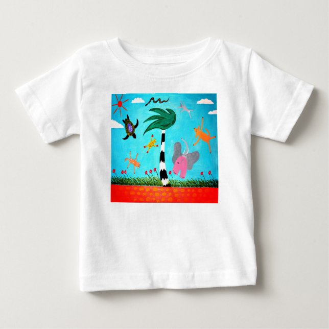 De Bebé Animales En La Camiseta Del Viento (Anverso)