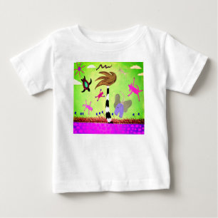De Bebé Animales En La Camiseta Del Viento