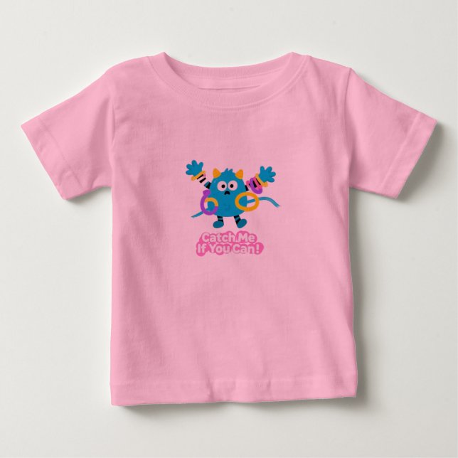 De Bebé "Atrapame Si Puedes" Camiseta para niños Monstruo  (Anverso)