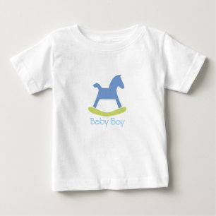De Bebé Baby Camiseta Rocking Horse Azul y Amarillo Niño