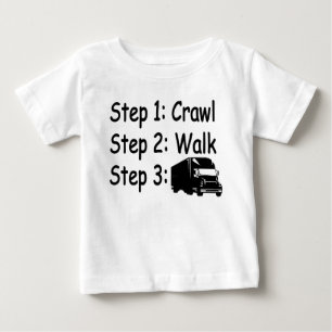 De Bebé Baby Steps camioneta grande conduciendo camiseta