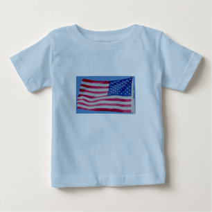 De Bebé Bandera estadounidense Patriótica Camiseta Infante