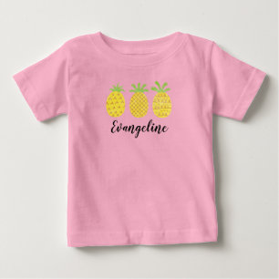 De Bebé Bebés Chicas Watercolor Piña Trio Camiseta