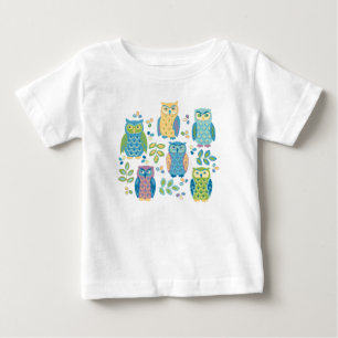 De Bebé Bechuzas coloridas, pequeña camiseta