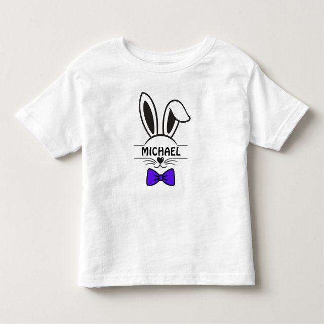De Bebé Boy Easter Bunny Face Con Camiseta Bow Tie Toddler (Anverso)