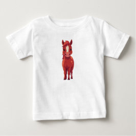 De Bebé Caballo castaño rojo adorable | camiseta blanca pa