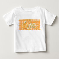 Calabaza Primer cumpleaños, una camiseta - puntos