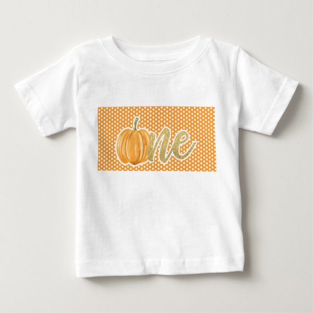 De Bebé Calabaza Primer cumpleaños, una camiseta - puntos  (Anverso)
