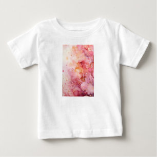 De Bebé Camiseta abstracta floral acuarela rosa linda para