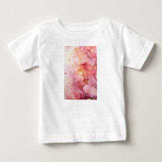 De Bebé Camiseta abstracta floral acuarela rosa linda para