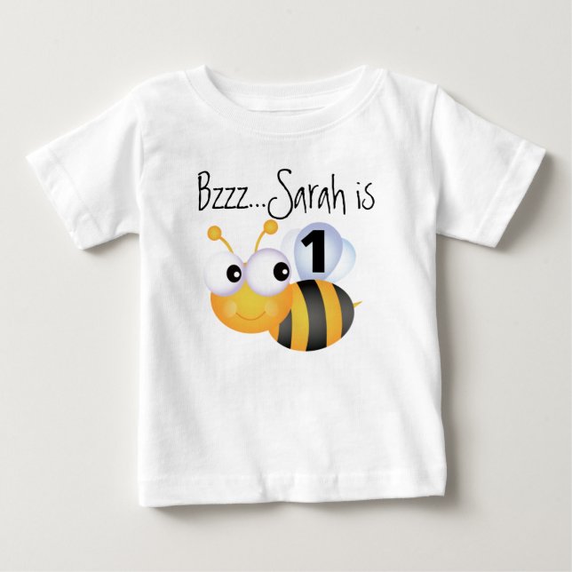 De Bebé Camiseta adaptable del cumpleaños del abejorro del (Anverso)