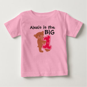 De Bebé Camiseta adaptable grande del cumpleaños del oso