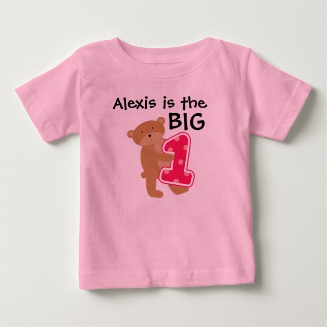 De Bebé Camiseta adaptable grande del cumpleaños del oso (Anverso)