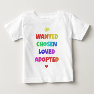 De Bebé Camiseta adoptada amada elegida querida del fiesta