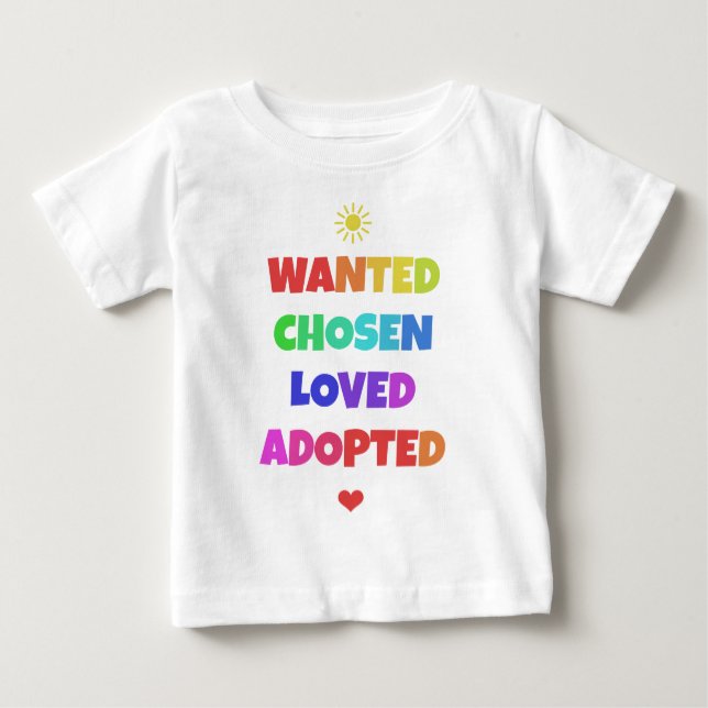 De Bebé Camiseta adoptada amada elegida querida del fiesta (Anverso)