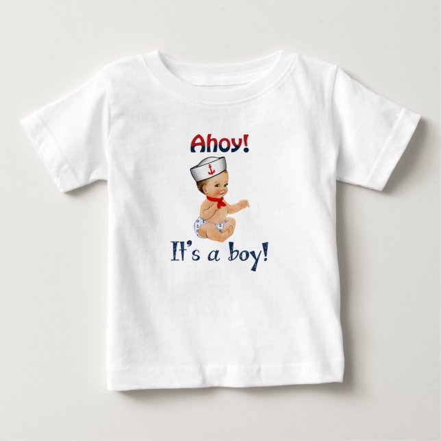 De Bebé Camiseta Ahoy es un niño (Anverso)