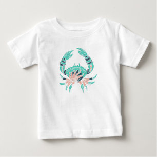 De Bebé Camiseta Aquamarine Crab Ocean Lover