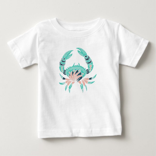 De Bebé Camiseta Aquamarine Crab Ocean Lover (Anverso)
