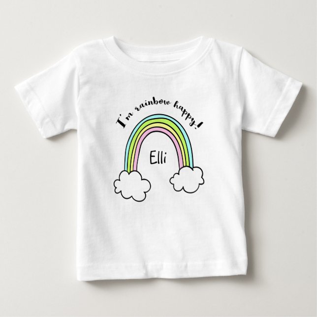 De Bebé Camiseta Arcoiris personalizada para niños (Anverso)