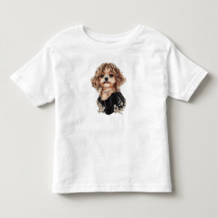 De Bebé Camiseta artesanal Maltipoo para niños pequeños
