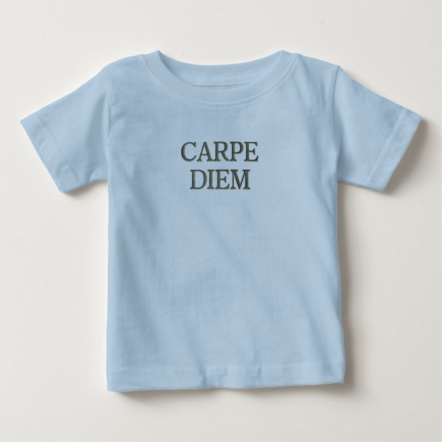 De Bebé Camiseta azul para bebés Carpe Diem (Anverso)
