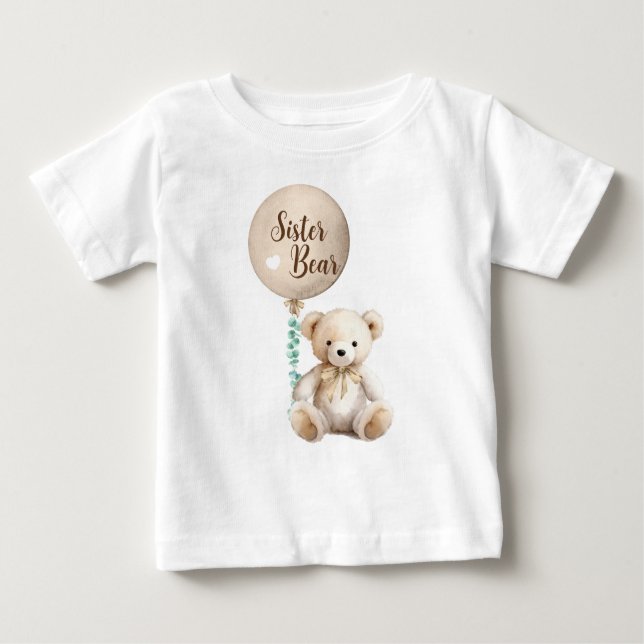 De Bebé Camiseta Baby Shower Neutral para la hermana (Anverso)