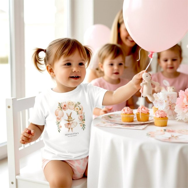 De Bebé Camiseta Bailarina Bunny Rose Arch Cumpleañera (Subido por el creador)