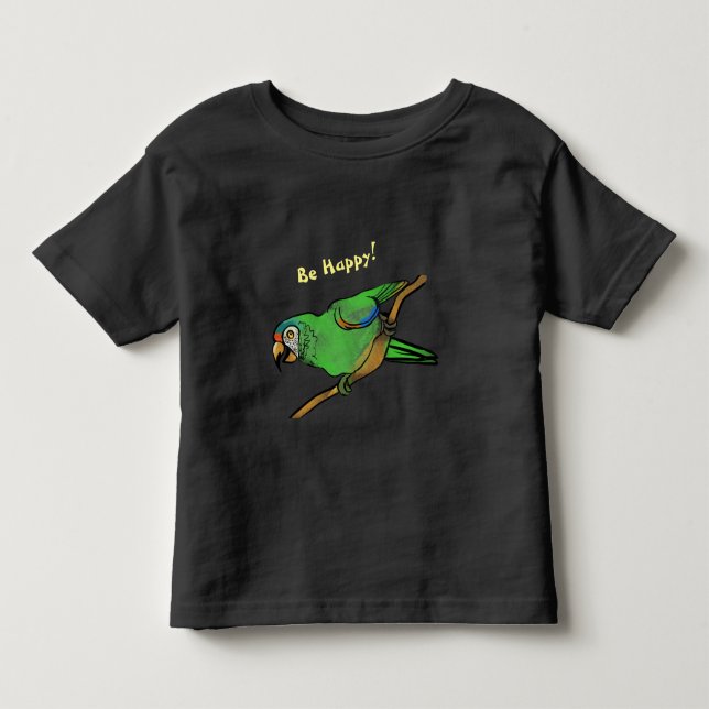 De Bebé Camiseta bebe loro feliz (Anverso)