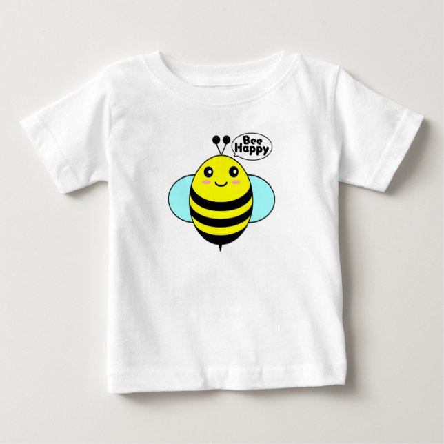 De Bebé Camiseta Bee Happy (Anverso)