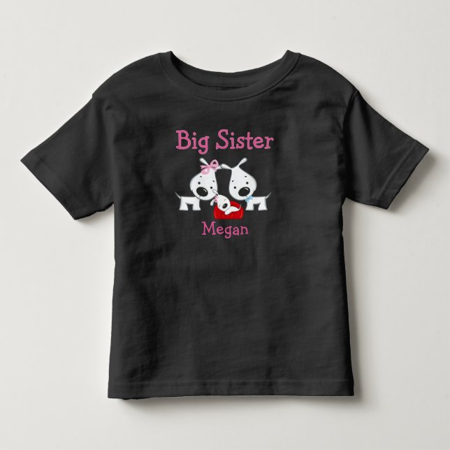 De Bebé Camiseta Big Sister personalizada para perros (Anverso)