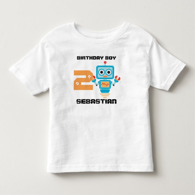 De Bebé Camiseta Birthday Robot Age (Anverso)