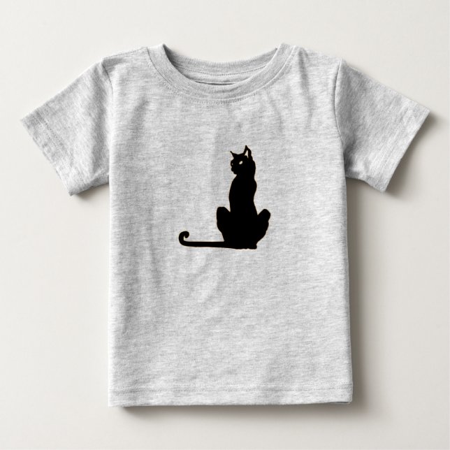 De Bebé Camiseta Black Cat Ringer (Anverso)