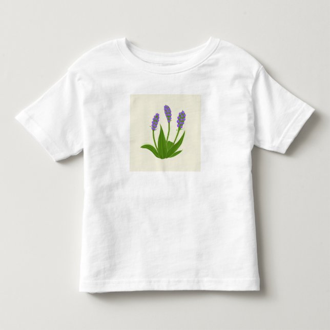 De Bebé Camiseta blanca con flores moradas (Anverso)