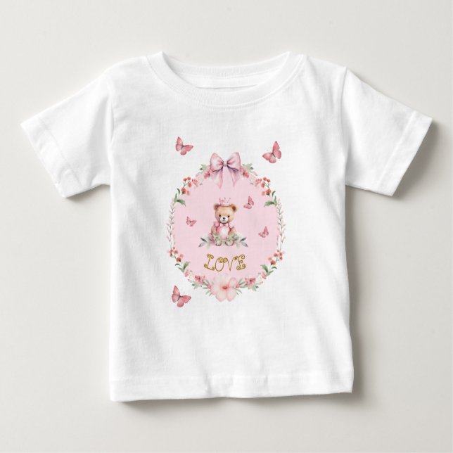 De Bebé Camiseta Blooms & Butterflies  (Anverso)
