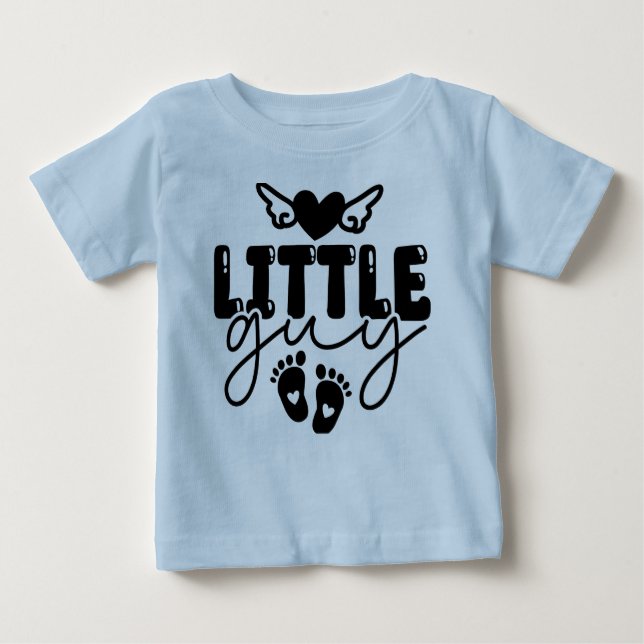 De Bebé Camiseta Blue Little Guy Baby Boy (Anverso)