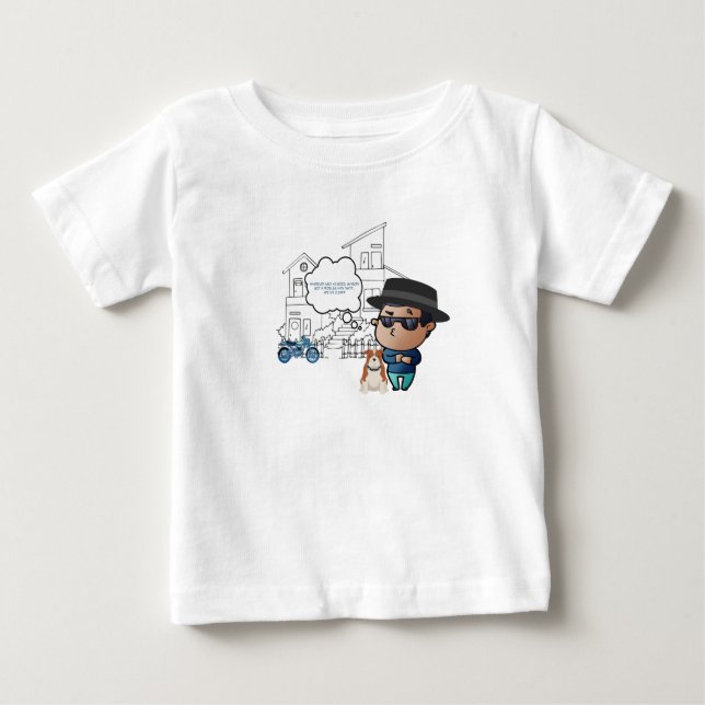 De Bebé Camiseta Buddy un niño y su perro (Anverso)