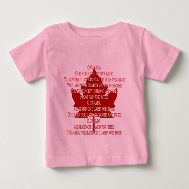 De Bebé Camiseta Canada Himno Organic Baby Creeper (Anverso)