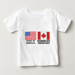 De Bebé Camiseta canadiense americana