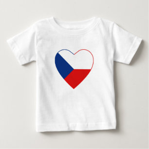 De Bebé Camiseta cardíaca con bandera checa
