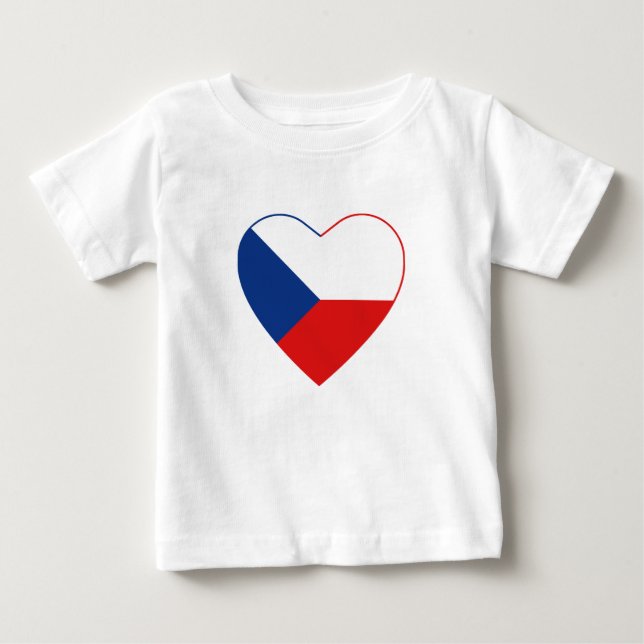 De Bebé Camiseta cardíaca con bandera checa (Anverso)
