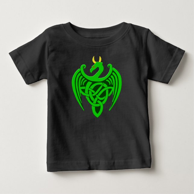De Bebé Camiseta Céltica Verde Dragon Baby T (Anverso)