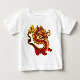 De Bebé Camiseta china roja del niño del dragón
