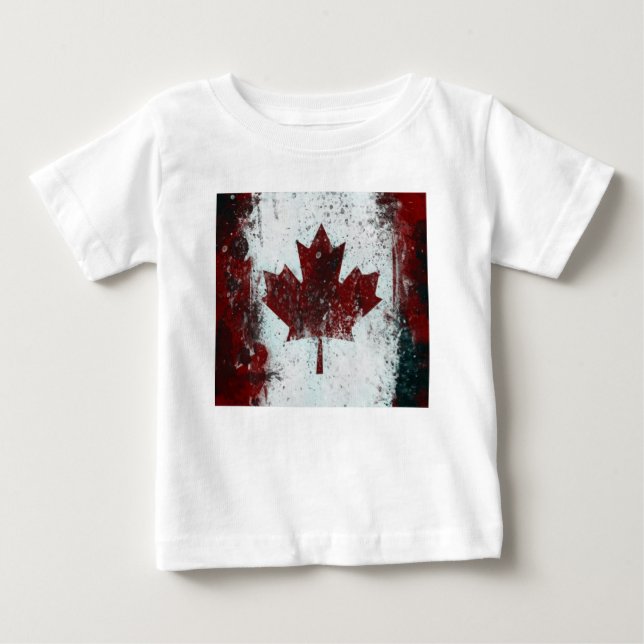 De Bebé Camiseta con bandera canadiense (Anverso)