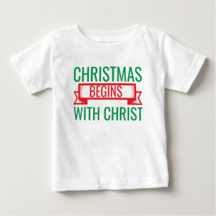 De Bebé Camiseta con capucha Christmas Begins with Christ-