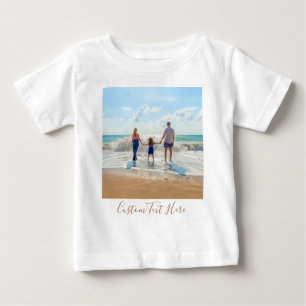De Bebé Camiseta con Foto Texto Personalizado