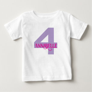 De Bebé Camiseta cuarto cumpleaños niña