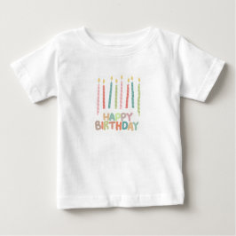 De Bebé Camiseta Cumpleaños Feliz con Velas