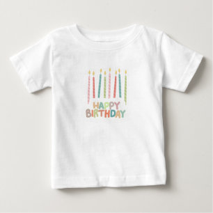 De Bebé Camiseta Cumpleaños Feliz con Velas